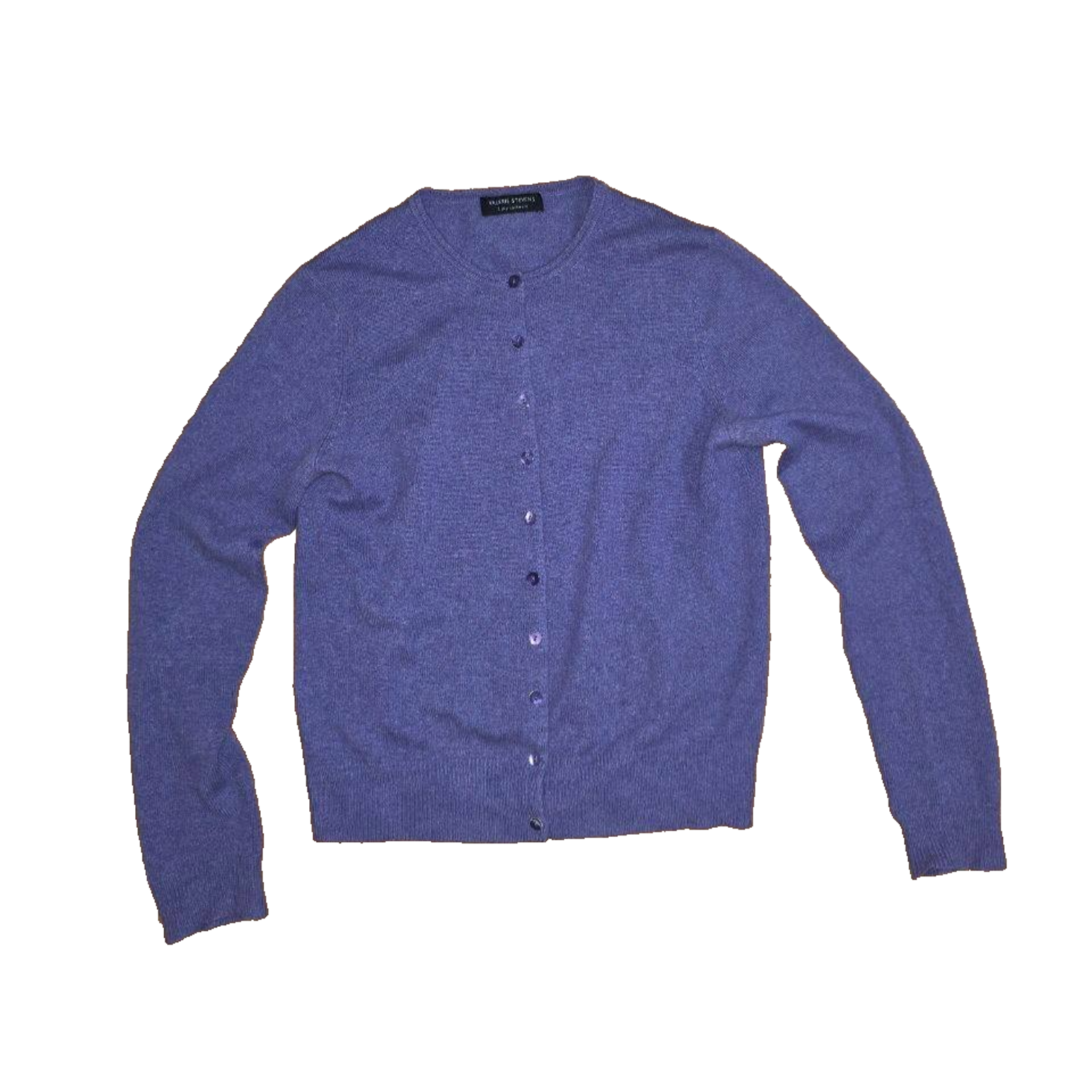 Valerie Stevens Purple V-Neck Cashmere Button Up Sweater Cardigan Medium A001659